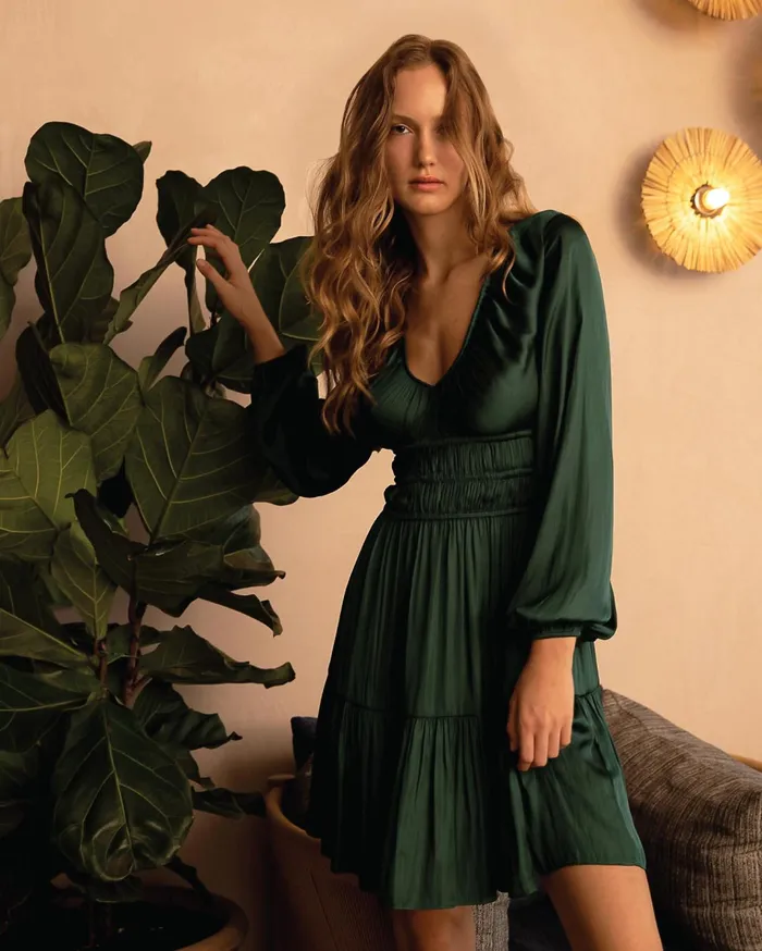 Women Dresses Belle and Bloom Serendipity Long Sleeve Dress 8211 Dark Green