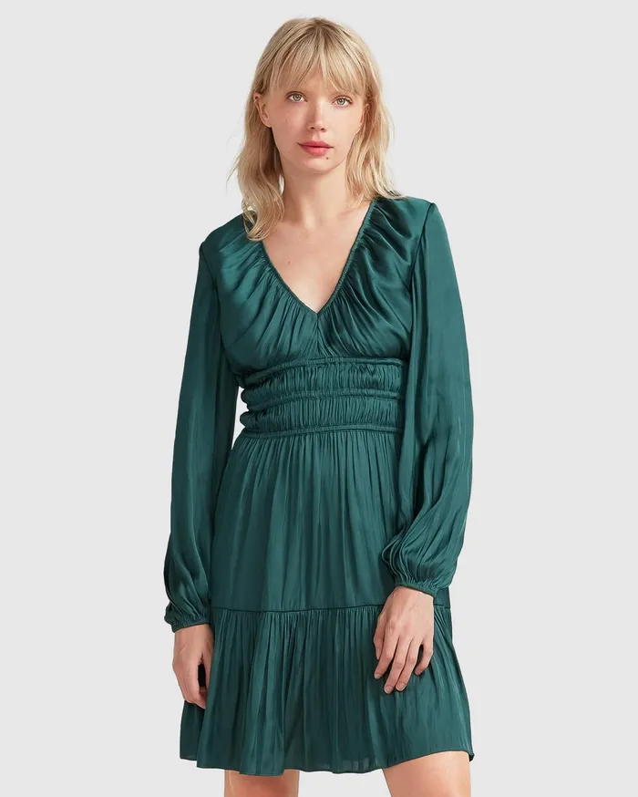 Women Dresses Belle and Bloom Serendipity Long Sleeve Dress 8211 Dark Green