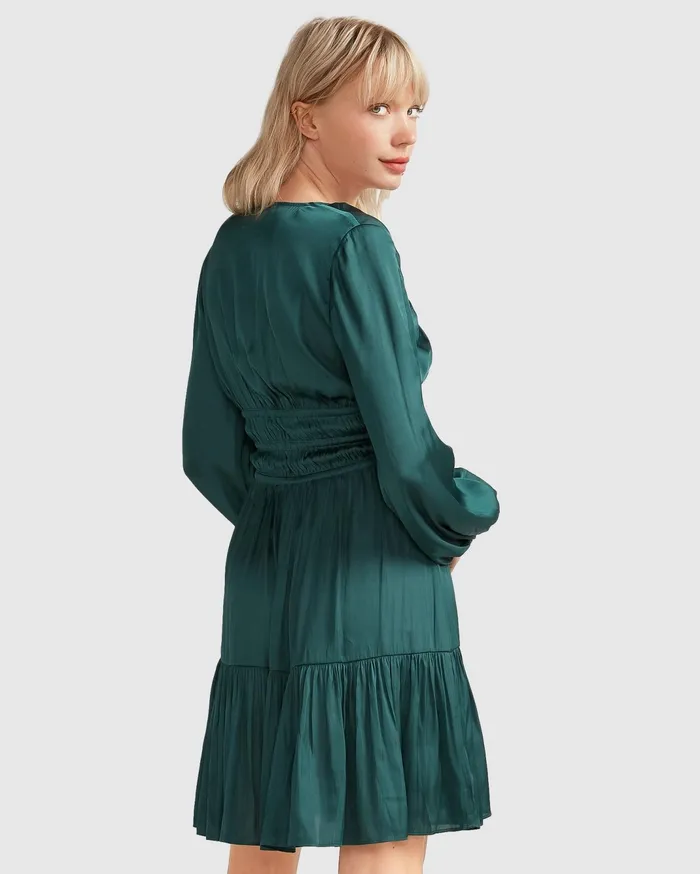 Women Dresses Belle and Bloom Serendipity Long Sleeve Dress 8211 Dark Green