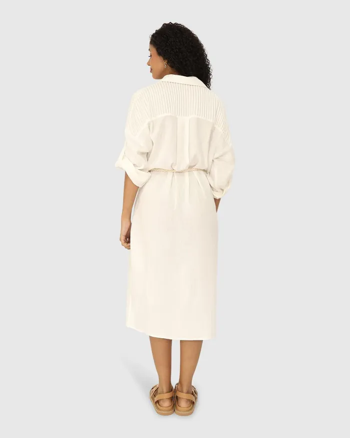 Women Dresses Belle and Bloom Seven Wonders Maxi Shirt Dress 8211 White