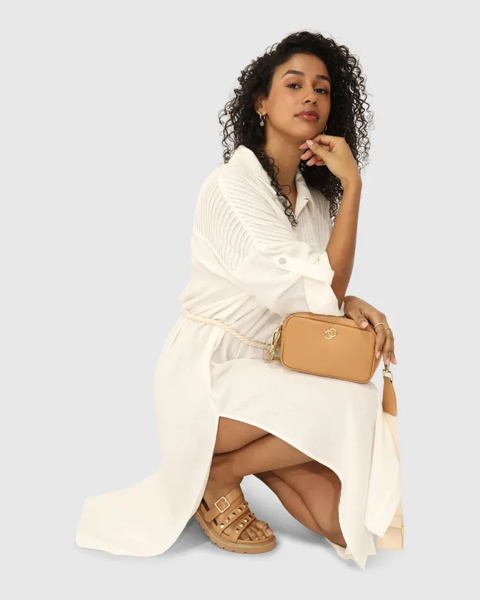 Women Dresses Belle and Bloom Seven Wonders Maxi Shirt Dress 8211 White