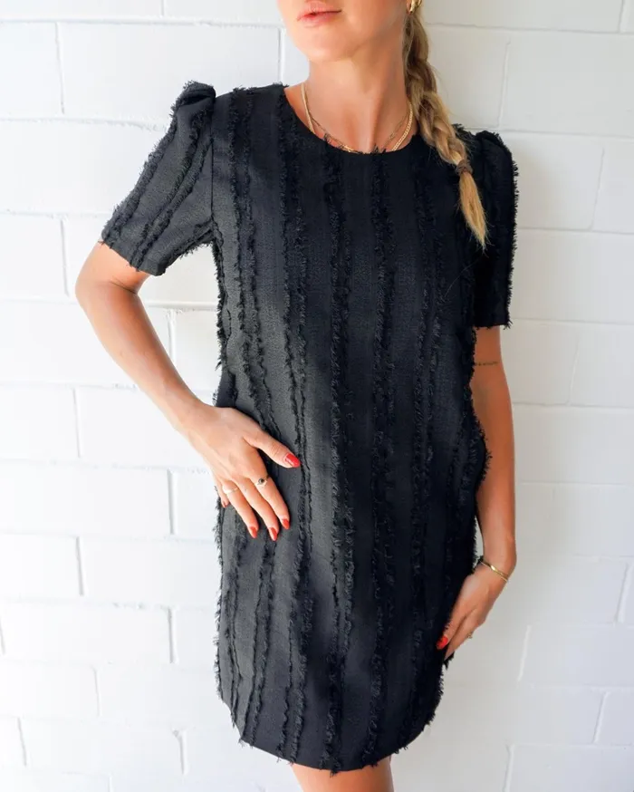 Women Dresses Belle and Bloom Star Child Textured Mini Dress 8211 Black