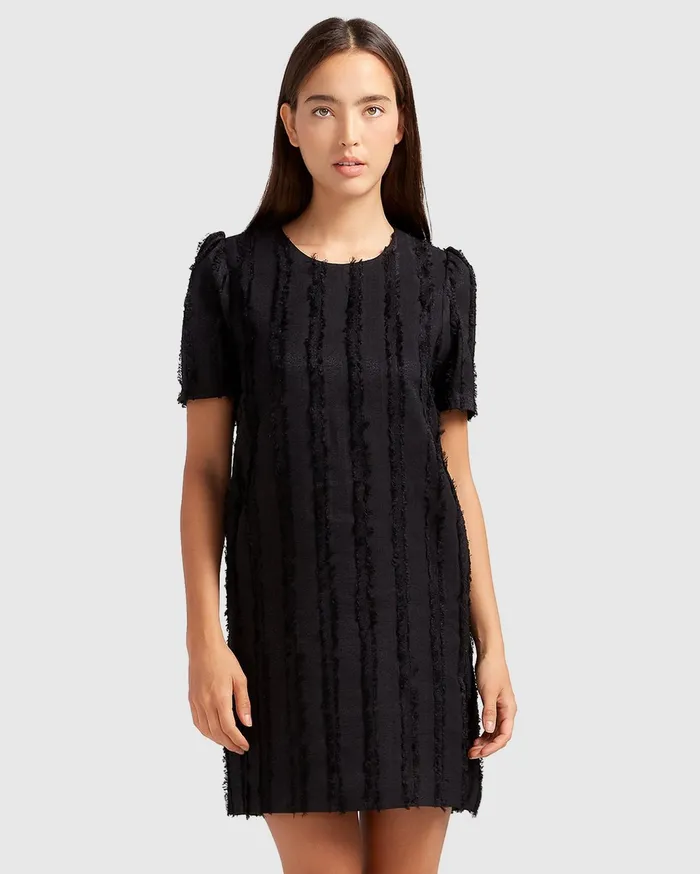 Women Dresses Belle and Bloom Star Child Textured Mini Dress 8211 Black