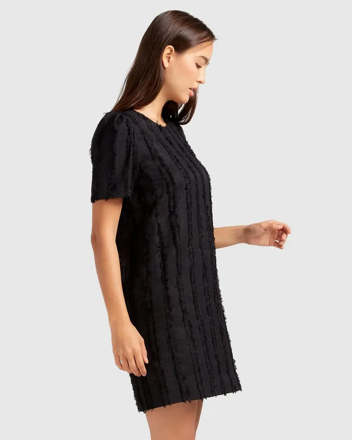 Women Dresses Belle and Bloom Star Child Textured Mini Dress 8211 Black