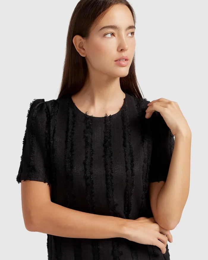 Women Dresses Belle and Bloom Star Child Textured Mini Dress 8211 Black