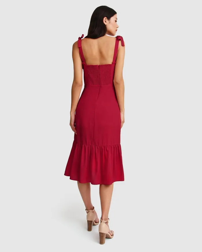Women Dresses Belle and Bloom Summer Storm Midi Dress 8211 Red