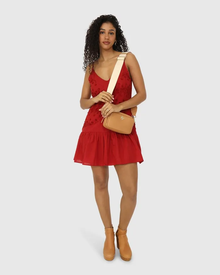 Women Dresses Belle and Bloom Sunny Afternoon Embroidered Dress 8211 Red