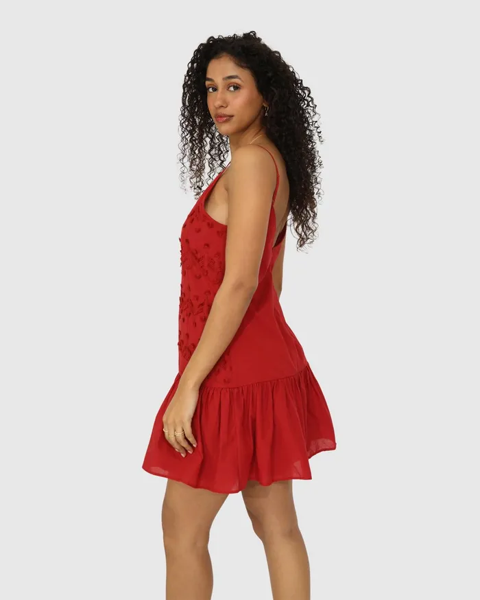 Women Dresses Belle and Bloom Sunny Afternoon Embroidered Dress 8211 Red
