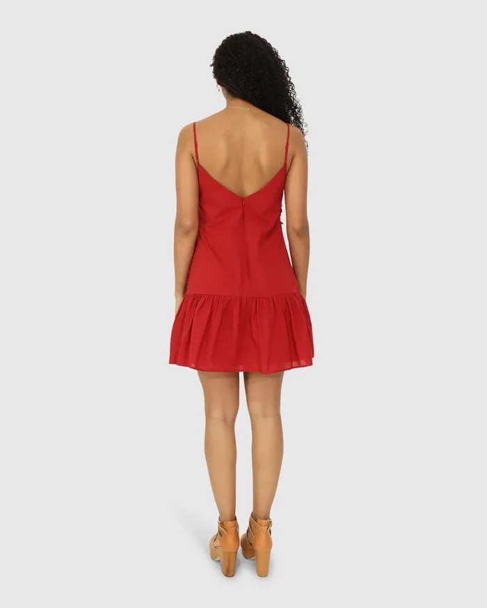 Women Dresses Belle and Bloom Sunny Afternoon Embroidered Dress 8211 Red