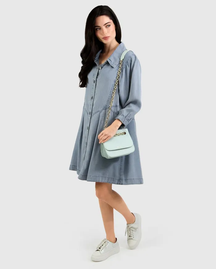 Women Dresses Belle and Bloom Supercut Denim Dress 8211 Mid Denim