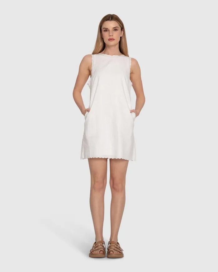Women Dresses Belle and Bloom Take A Chance Mini Dress 8211 White
