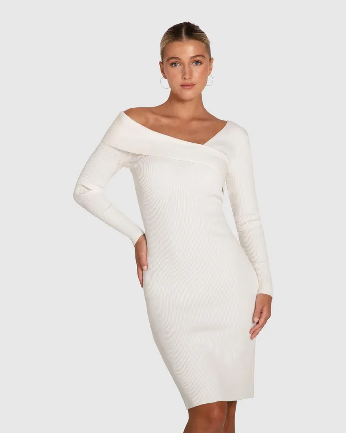 Women Dresses Belle and Bloom The Way You Move Knit Dress 8211 Cream