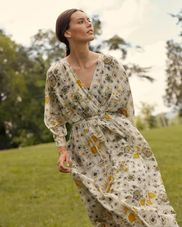 Women Dresses Billy Reid Robe Wrap Dress Ivorygold
