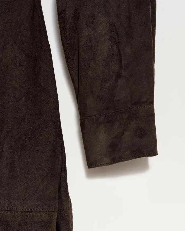 Women Dresses Billy Reid Suede Shirttail Dress Coffee Bean