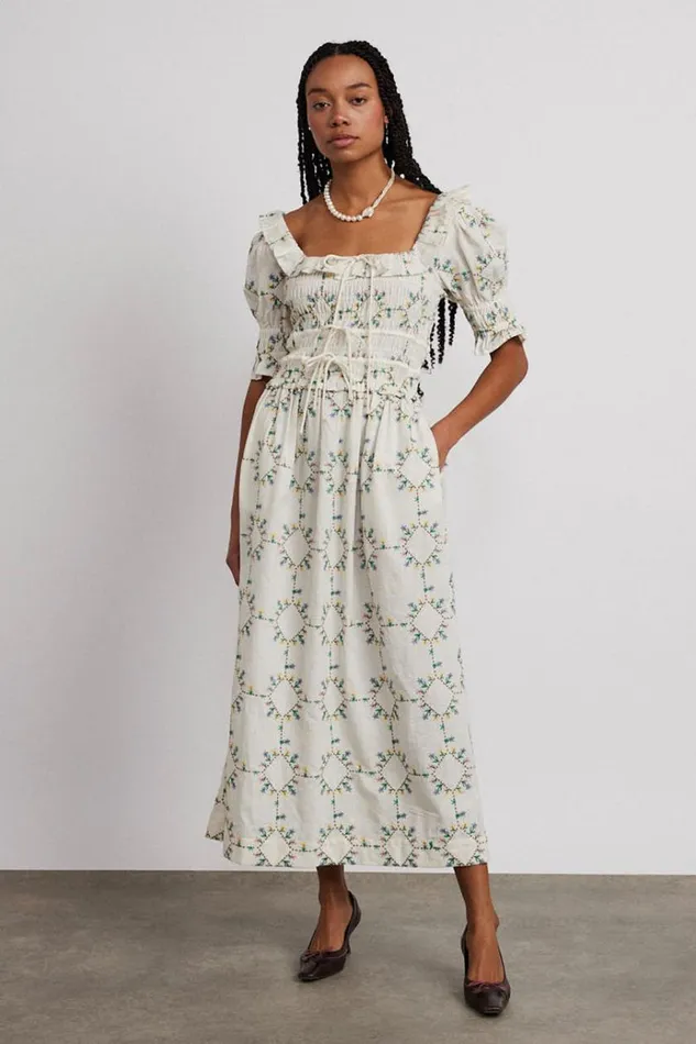 Women Dresses Damson Madder Heidi Embroidered Midi Dress