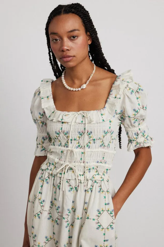 Women Dresses Damson Madder Heidi Embroidered Midi Dress