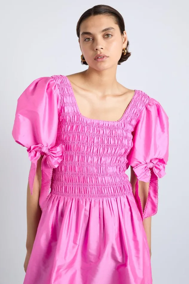 Women Dresses Damson Madder Lauren Mini Dress Pink Taffeta
