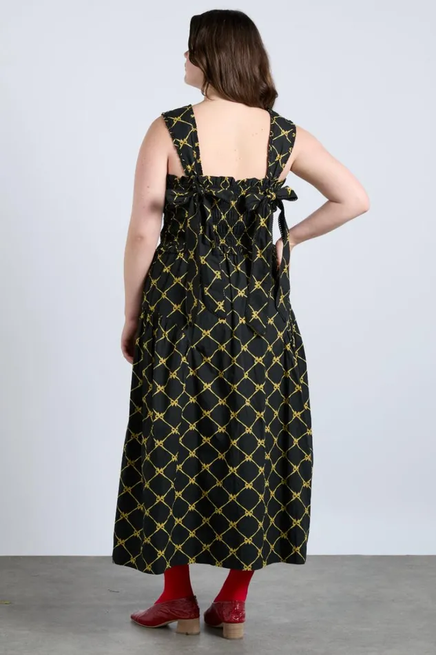 Women Dresses Damson Madder Tish Midi Dress 8211 Black Bow Print