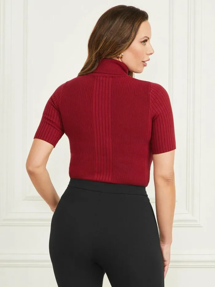 Women Eco Lena Turtleneck Ribbed Top Jubilee Marciano Tops And Sweaters Women Eco Lena Turtleneck Ribbed Top Jubilee Marciano Tops And Sweaters