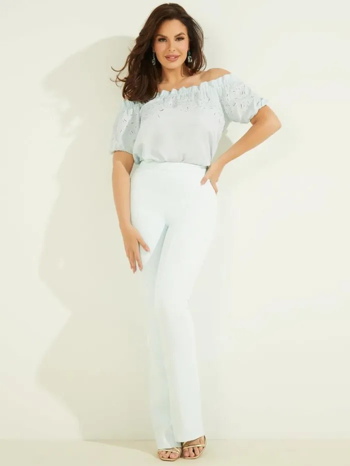 Women Eco Paradiso Embroidered Top Peaceful Sky Marciano Tops And Sweaters Women Eco Paradiso Embroidered Top Peaceful Sky Marciano Tops And Sweaters