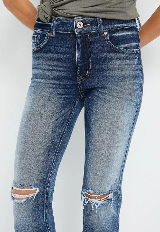 Women Edgely High Rise Medium Ripped Straight Jean Maurices Jeans