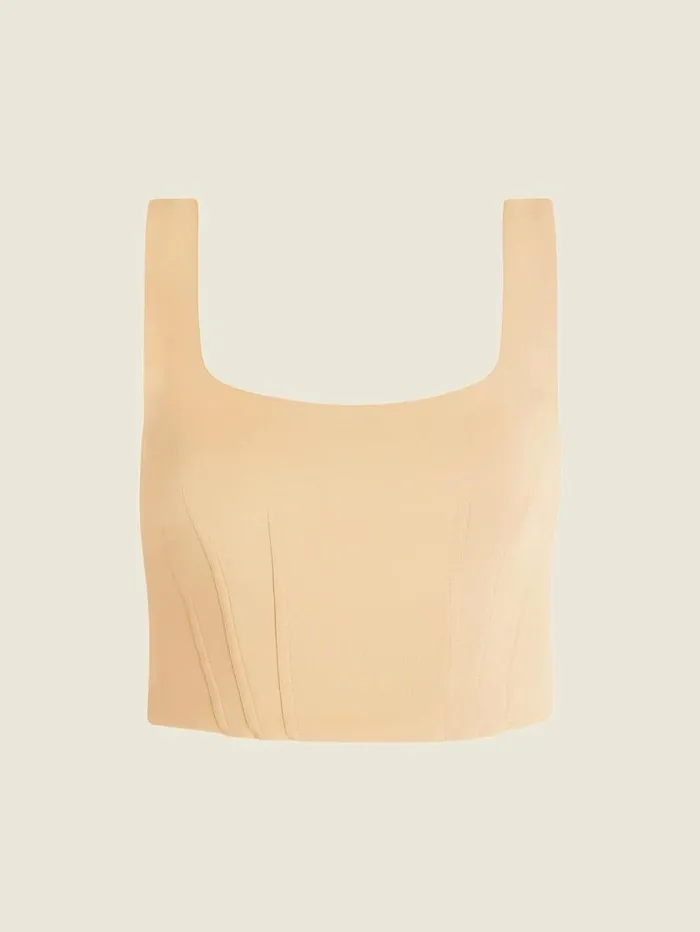 Women Elaine Scuba Top Nude Sand Marciano Tops And Sweaters Women Elaine Scuba Top Nude Sand Marciano Tops And Sweaters