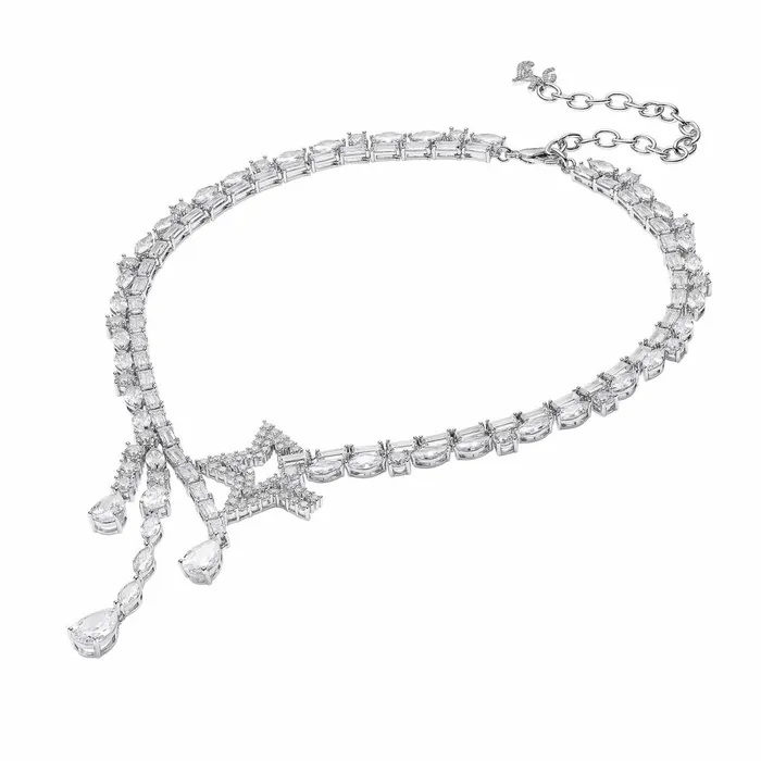 Women Ella Necklace Designer Silver Necklace With A Diamond Trim Nana Jacqueline Nana Jacqueline Necklaces Women Ella Necklace Designer Silver Necklace With A Diamond Trim Nana Jacqueline Nana Jacqueline Necklaces