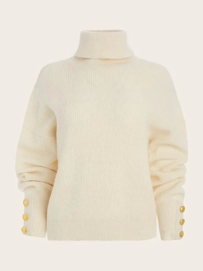 Women Elodie High Neck WoolBlend Sweater Sandy Shore Marciano Tops And Sweaters Women Elodie High Neck WoolBlend Sweater Sandy Shore Marciano Tops And Sweaters
