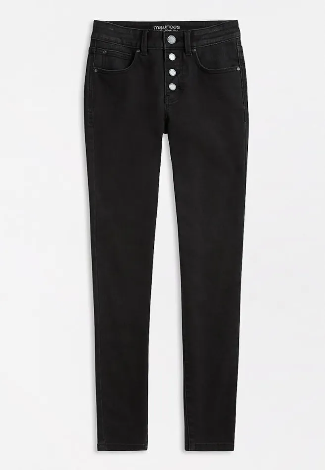 Women Everflex High Rise Button Fly Super Skinny Jean Maurices Jeans