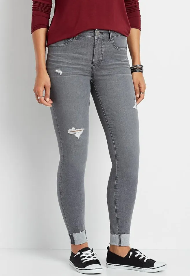 Women Everflex High Rise Destructed Super Skinny Jean Maurices Jeans