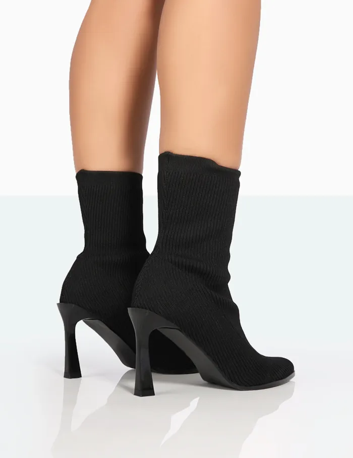 Women Farah Black Knitted Stiletto Ankle Boots Black Public Desire Sock Boots Women Farah Black Knitted Stiletto Ankle Boots Black Public Desire Sock Boots