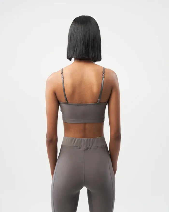 Women Filling Pieces TShirts and Shirts Female Sports Bra Charcoal Gray Grey