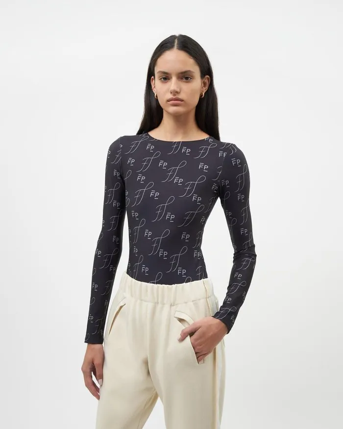 Women Filling Pieces TShirts and Shirts Studio Body Suit Monogram Black