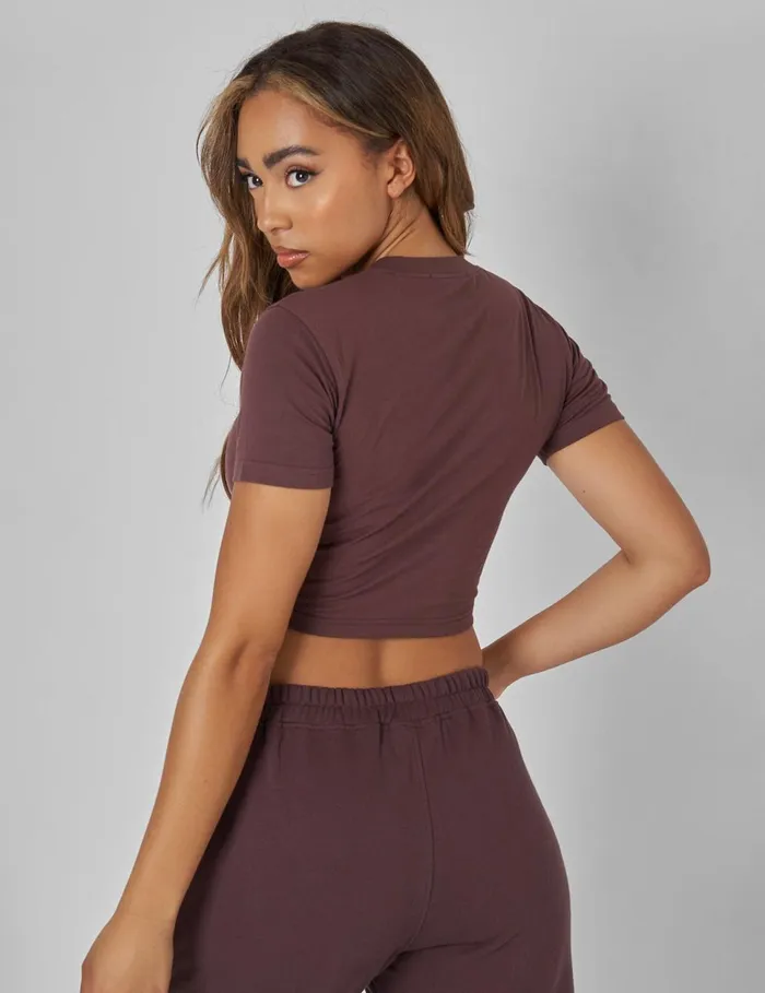 Women Fitted Tshirt Brown Brown Public Desire Tops