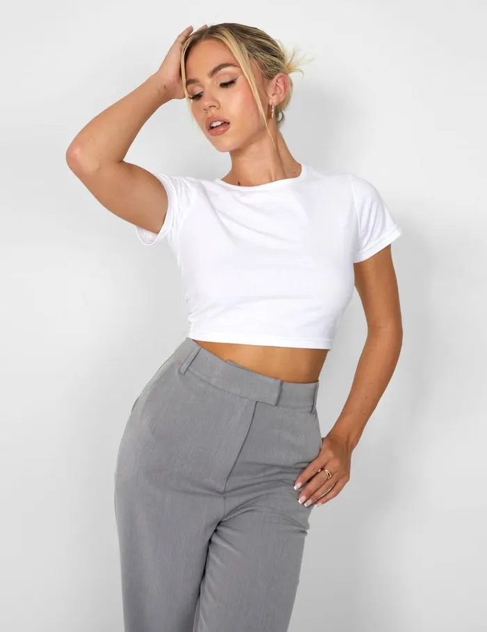 Women FITTED TSHIRT WHITE White Public Desire Tops Women FITTED TSHIRT WHITE White Public Desire Tops