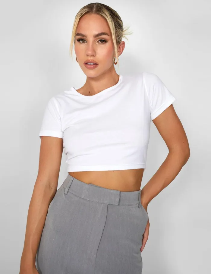 Women FITTED TSHIRT WHITE White Public Desire Tops Women FITTED TSHIRT WHITE White Public Desire Tops