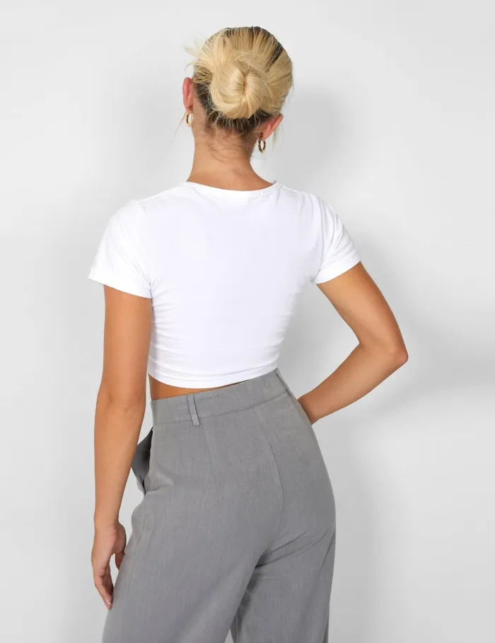 Women FITTED TSHIRT WHITE White Public Desire Tops Women FITTED TSHIRT WHITE White Public Desire Tops