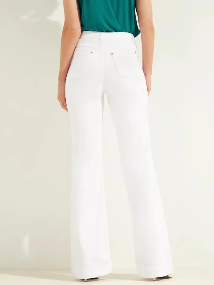 Women Flare Denim Pant White Multi Marciano Bottoms Women Flare Denim Pant White Multi Marciano Bottoms