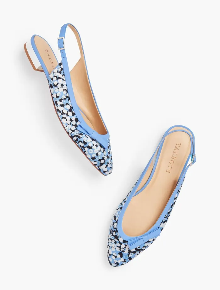 Women Flats Talbots Edison Slingback Bow Flats Vista Blue Multi