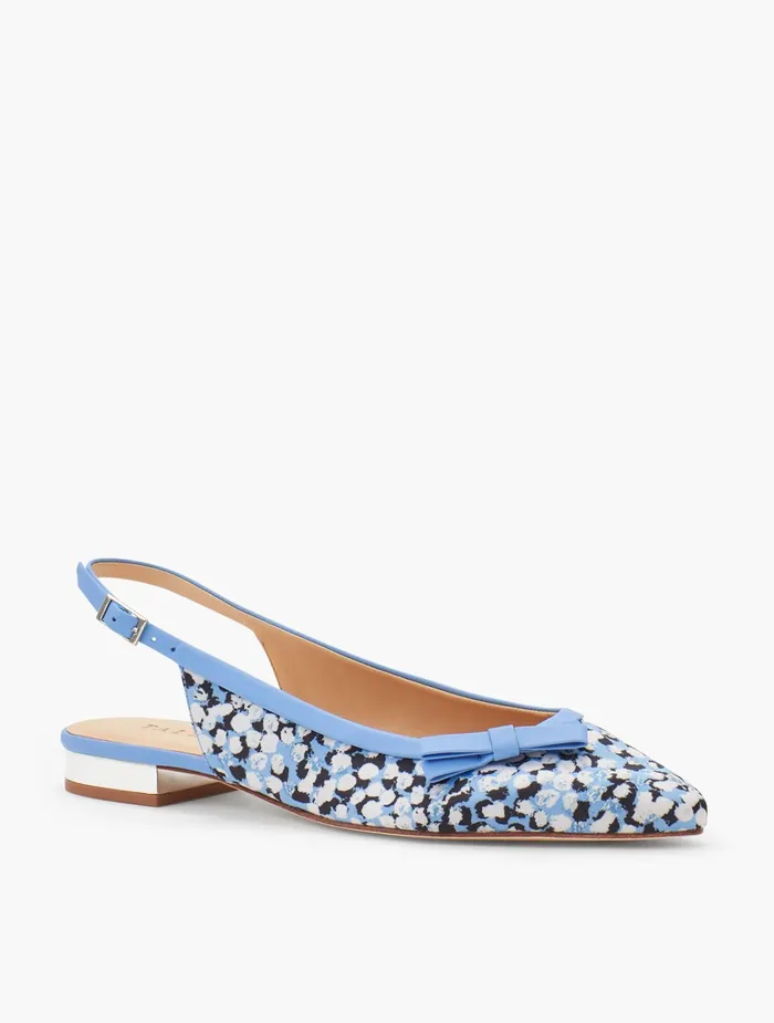 Women Flats Talbots Edison Slingback Bow Flats Vista Blue Multi