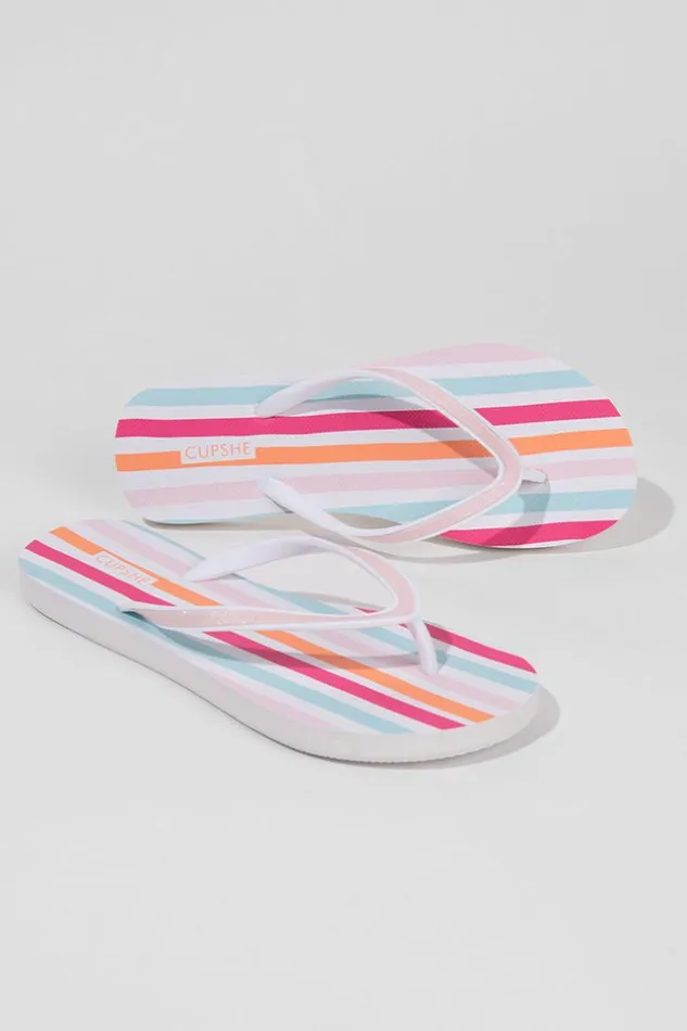 Women Flip Flops Cupshe Amaretto Toe Post Flip Flops Multicolor