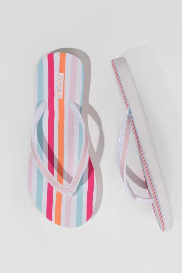 Women Flip Flops Cupshe Amaretto Toe Post Flip Flops Multicolor