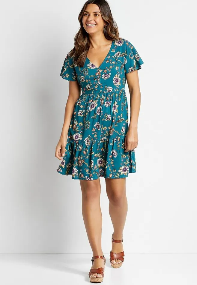 Women Floral Button Front Babydoll Dress Maurices Dresses and Jumpsuits