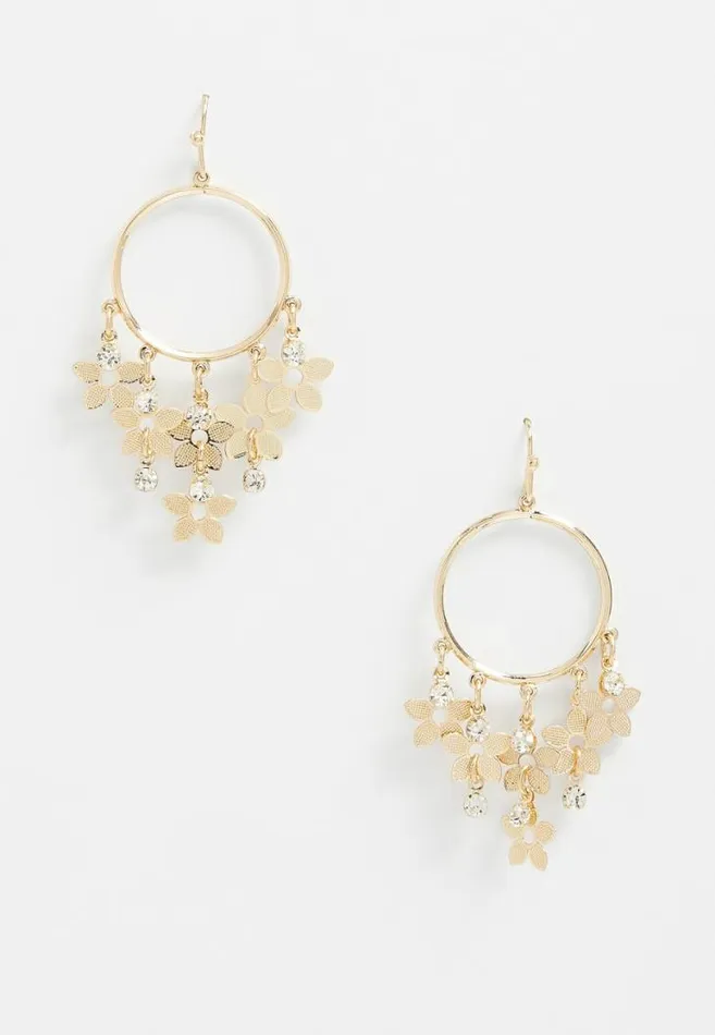 Women Flower Fringe Hoop Maurices Jewelry