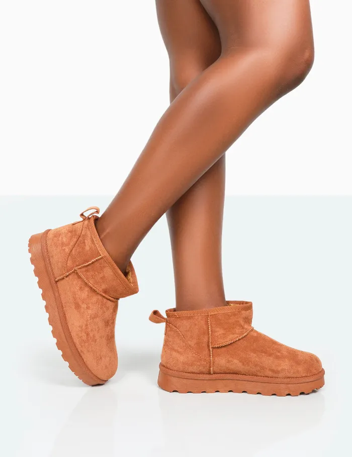 Women Flurry Chestnut Ultra Mini Ankle Boots Brown Public Desire Ankle Boots
