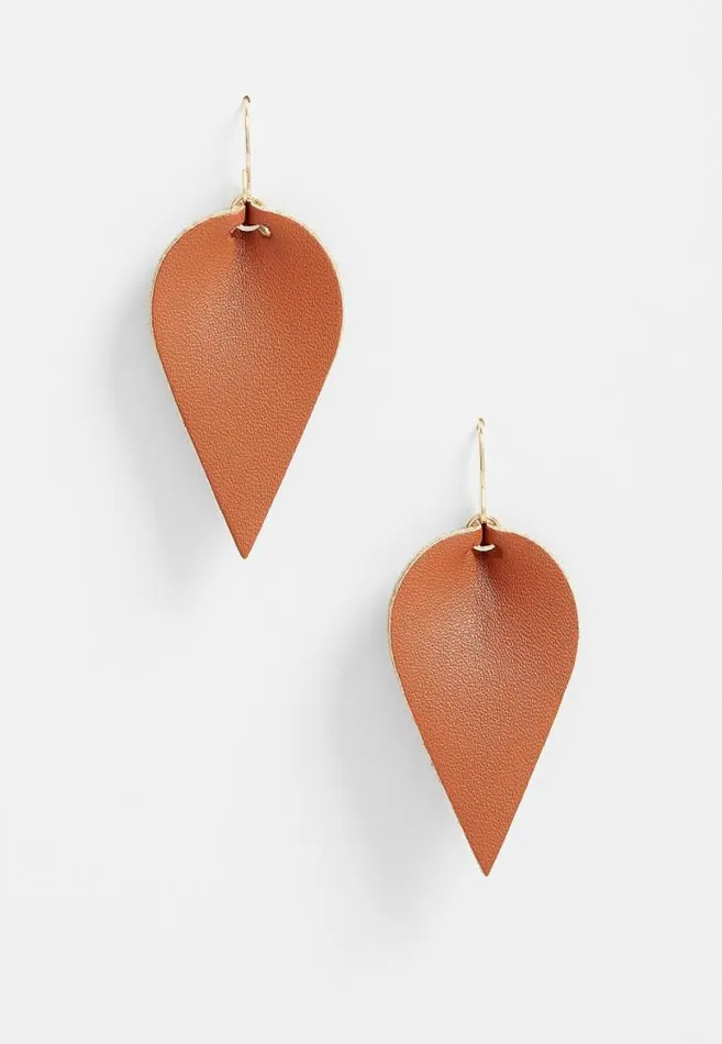 Women Folded Faux Feather Drop Earrings Maurices Jewelry