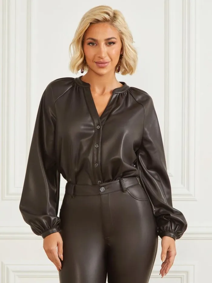 Women Foxton Blouse Dark Roast Marciano Tops And Sweaters
