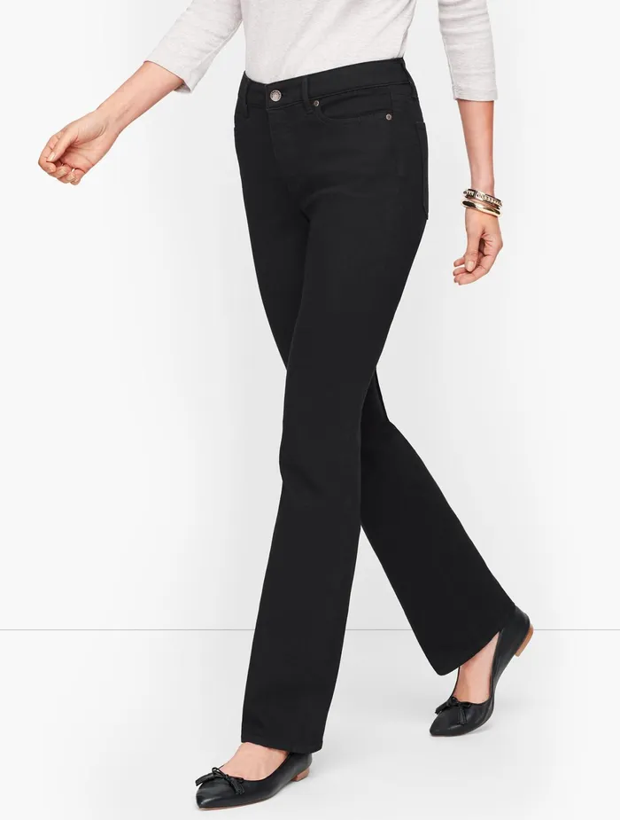 Women Full Length Talbots HighWaist Barely Boot Jeans Black