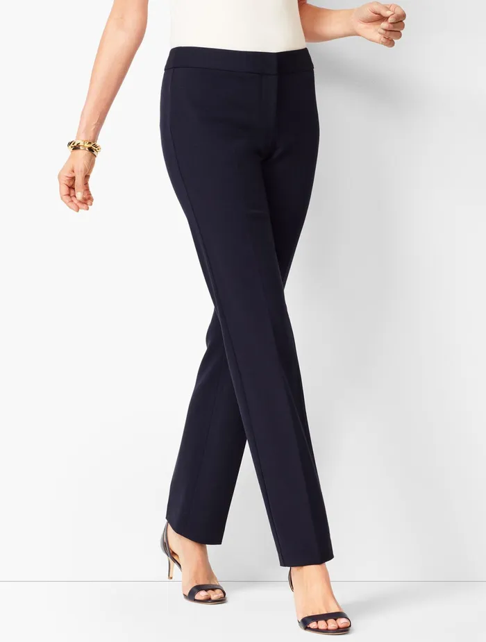 Women Full Length Talbots Italian Luxe Knit StraightLeg Pants Black