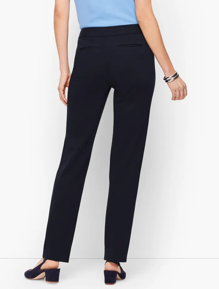 Women Full Length Talbots Italian Luxe Knit StraightLeg Pants Black